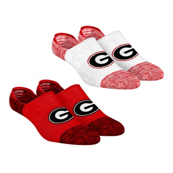 Unisex Rock Em Georgia Bulldogs Two-Pack Marl No-Show Socks