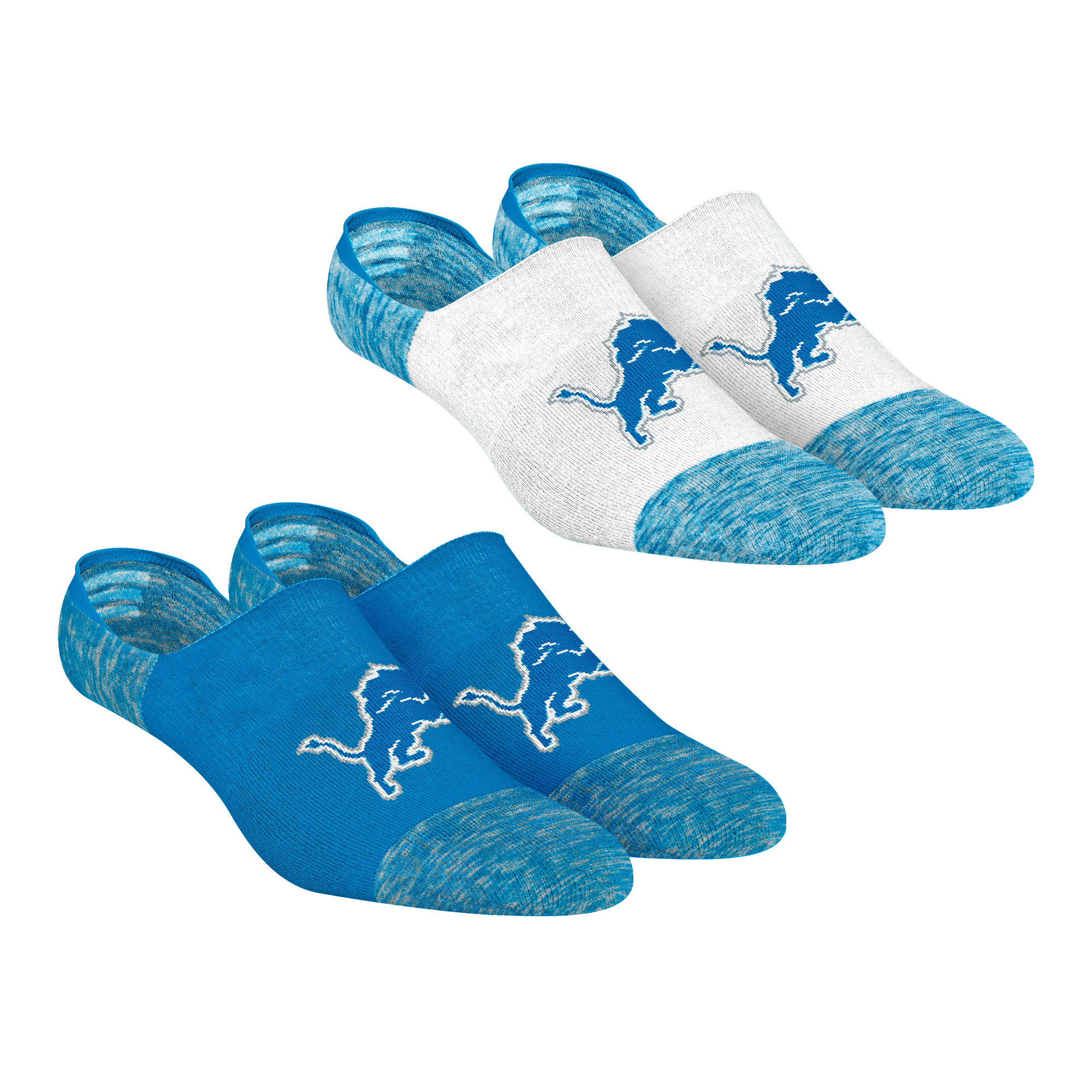 Unisex Rock Em Detroit Lions Two-Pack Marl No-Show Socks