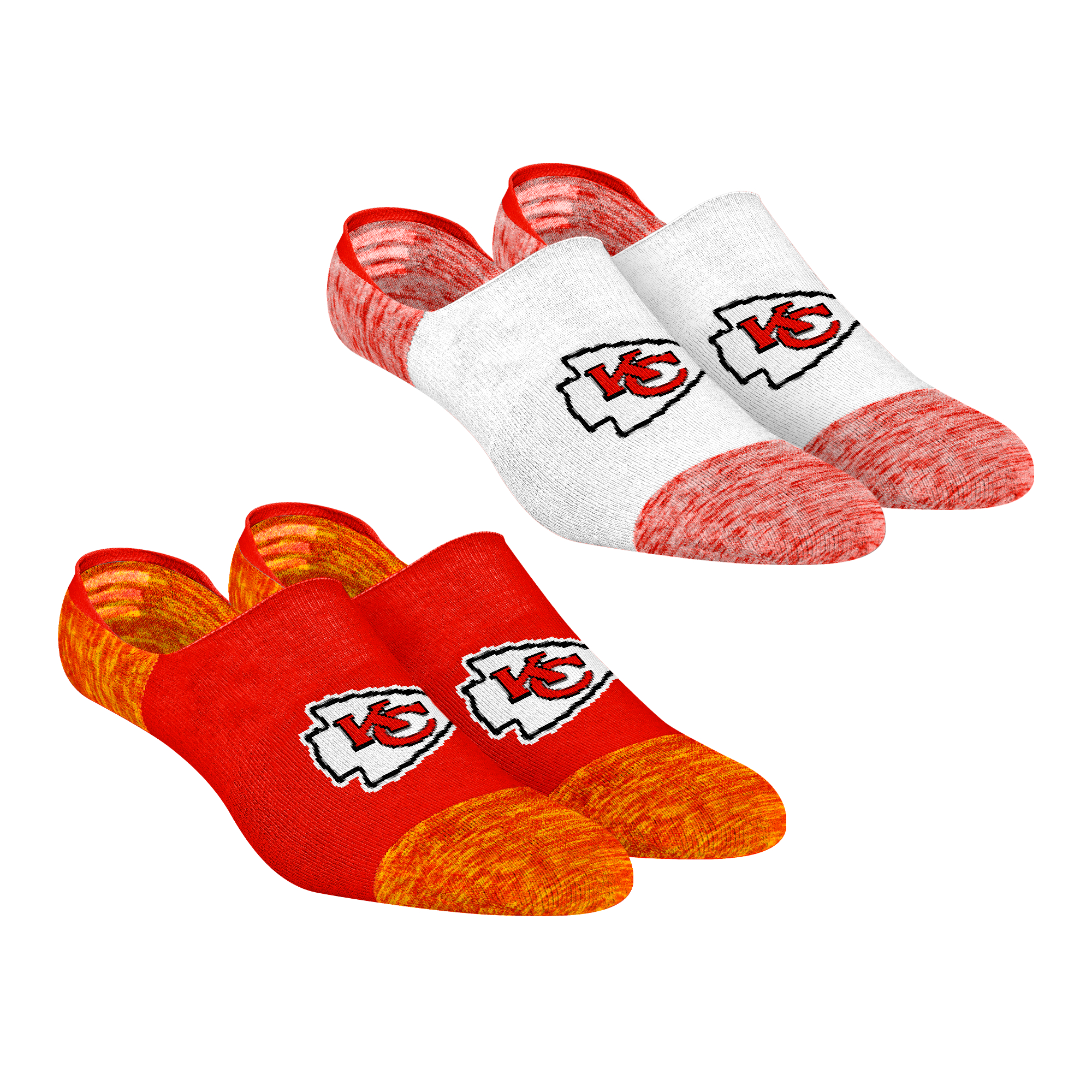 Unisex Rock Em Kansas City Chiefs Two-Pack Marl No-Show Socks