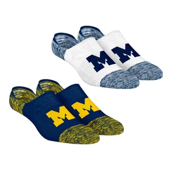 Unisex Rock Em Michigan Wolverines Two-Pack Marl No-Show Socks