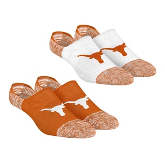 Unisex Rock Em Texas Longhorns Two-Pack Marl No-Show Socks