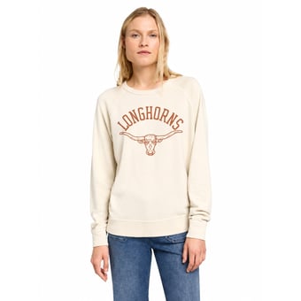 Women's FAHERTY Tan Texas Longhorns Coastal Cloud Sweatshirt