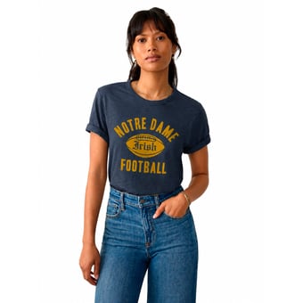 Women's FAHERTY Navy Notre Dame Fighting Irish Sunwashed Essential T-Shirt