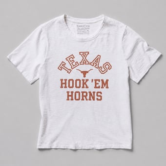 Women's FAHERTY White Texas Longhorns Sunwashed Essential T-Shirt