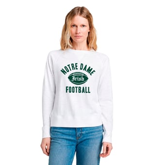 Women's FAHERTY White Notre Dame Fighting Irish Sunwashed Slub Sweatshirt