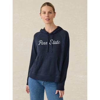 Women's FAHERTY Navy Penn State Nittany Lions Sunwashed Slub Hoodie