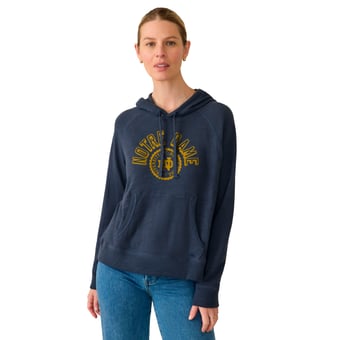 Women's FAHERTY Navy Notre Dame Fighting Irish Sunwashed Slub Hoodie