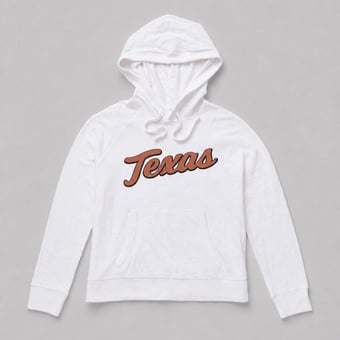 Women's FAHERTY White Texas Longhorns Sunwashed Slub Hoodie