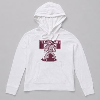 Women's FAHERTY White Texas A&M Aggies Sunwashed Slub Hoodie
