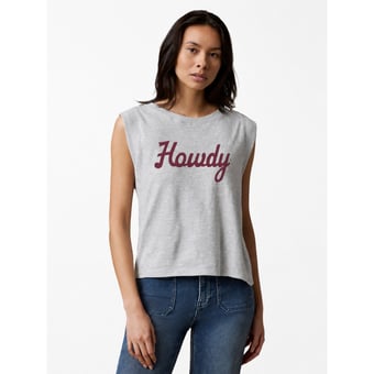 Women's FAHERTY Heather Gray Texas A&M Aggies Sunwashed Muscle Tank