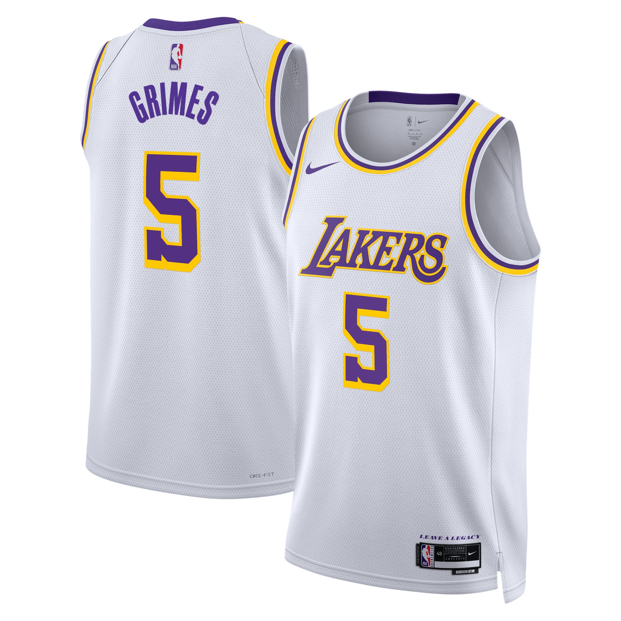 Los Angeles Lakers Nike Association Edition Swingman-Trikot – Weiß – Quentin Grimes – Unisex