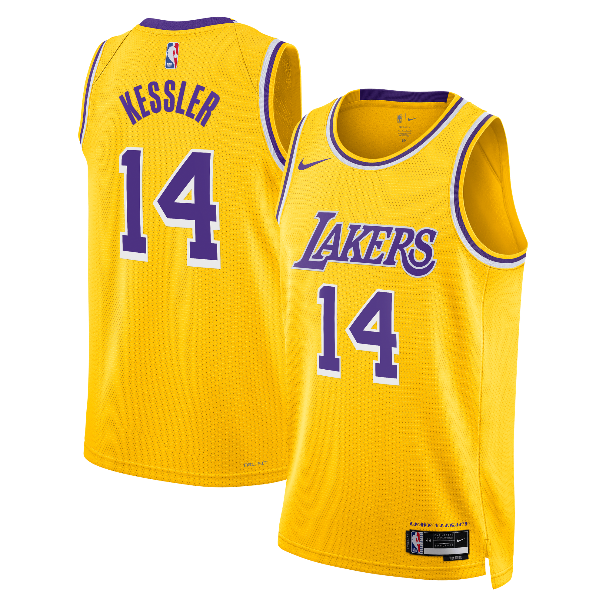 Los Angeles Lakers Nike Icon Edition Swingman-Trikot – Gold – Walker Kessler – Unisex