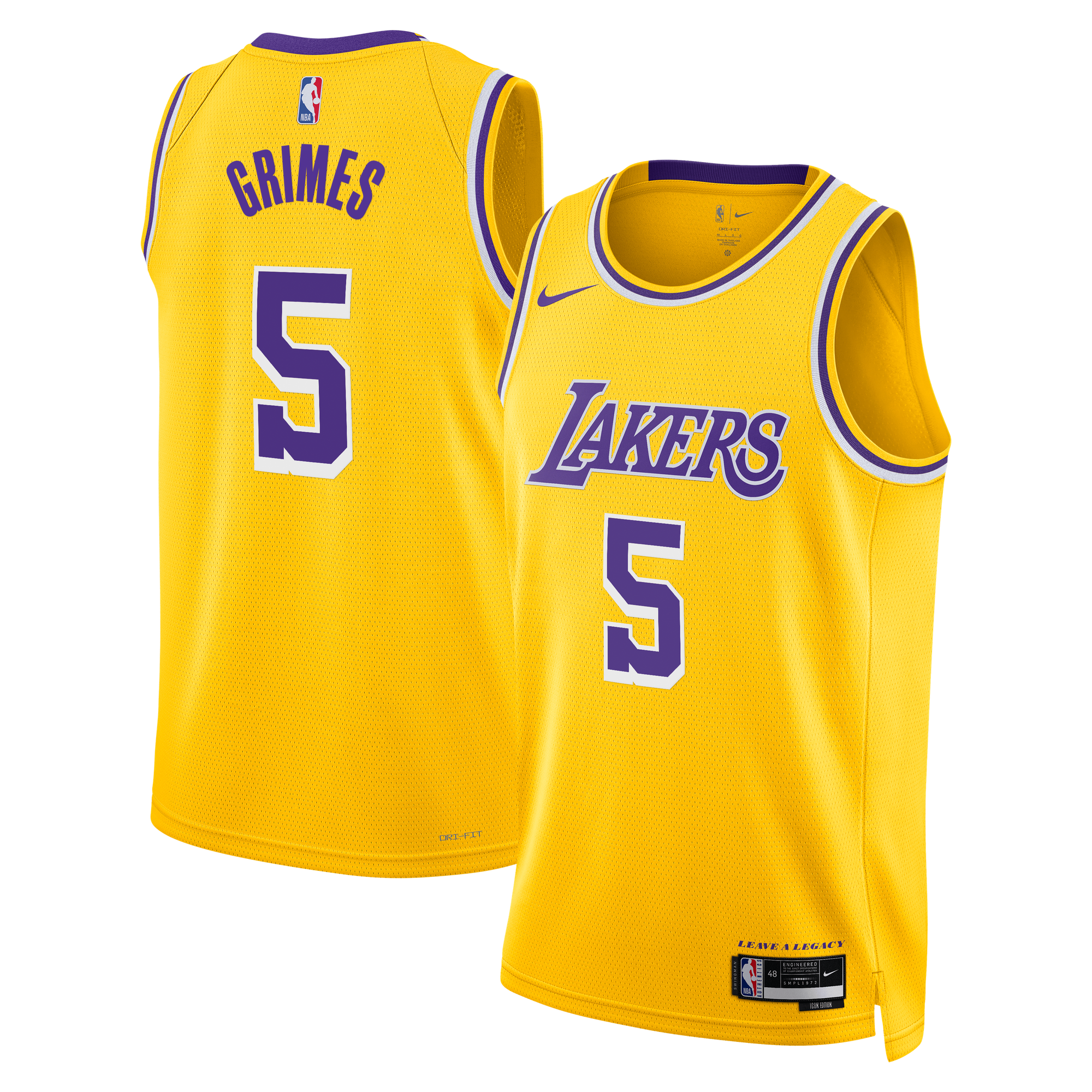 Los Angeles Lakers Nike Icon Edition Swingman-Trikot – Gold – Quentin Grimes – Unisex