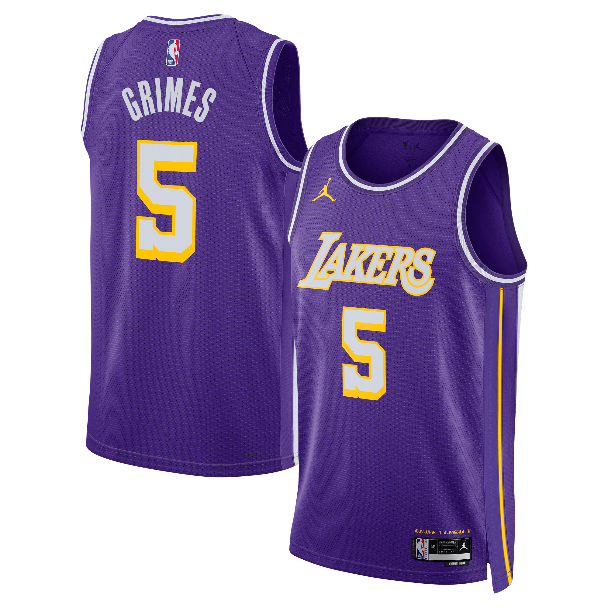 Los Angeles Lakers Jordan Brand Statement Edition Trikot – Lila – Quentin Grimes – Unisex