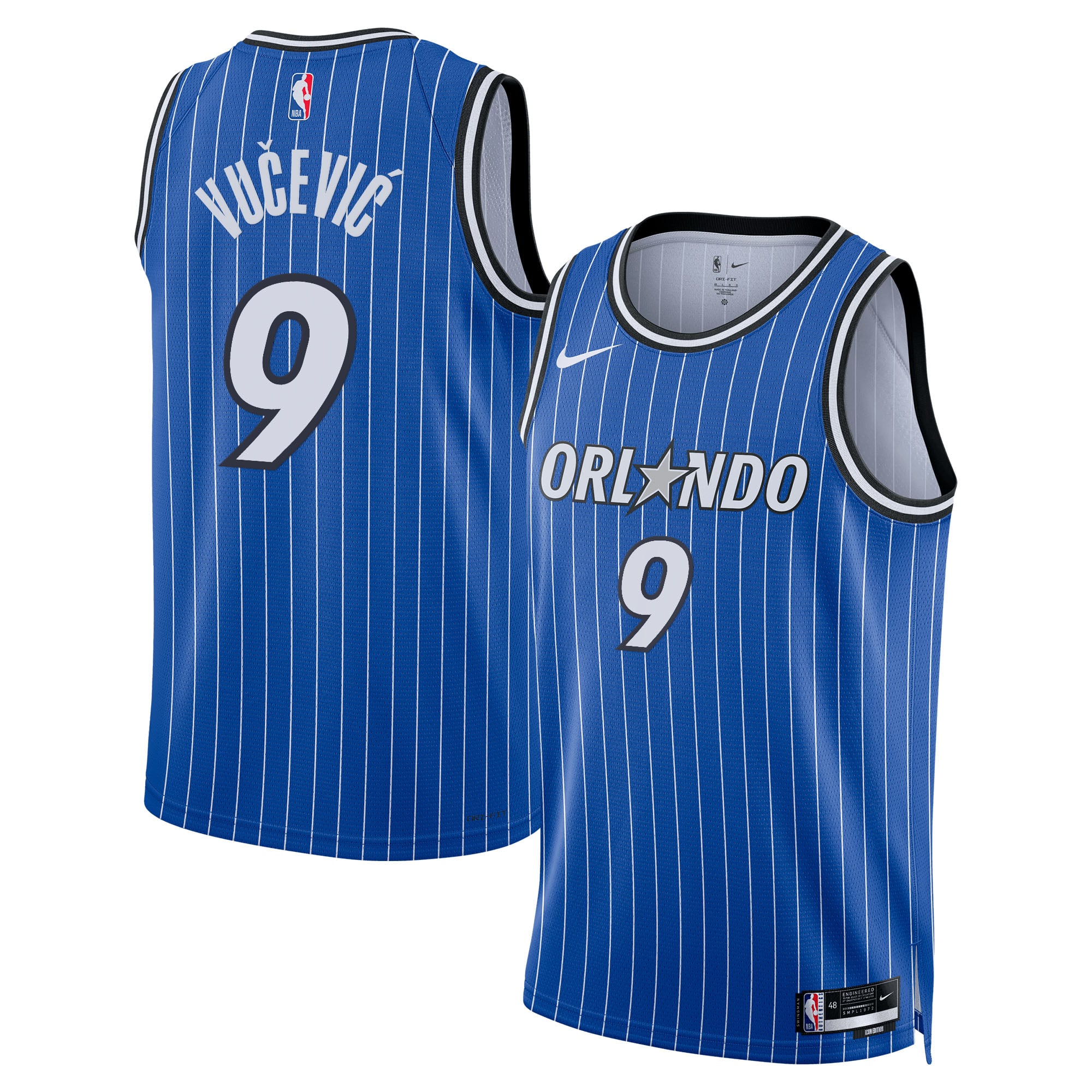 Camiseta Nike Icon Edition Swingman de Orlando Magic - Azul - Nikola Vučević - Unisex