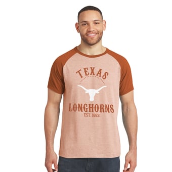 Men's Darius Rucker Collection by Fanatics Texas Orange Texas Longhorns Raglan T-Shirt