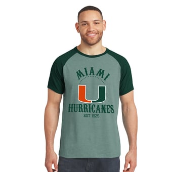 Men's Darius Rucker Collection by Fanatics Green Miami Hurricanes Raglan T-Shirt