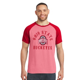 Men's Darius Rucker Collection by Fanatics Scarlet Ohio State Buckeyes Raglan T-Shirt