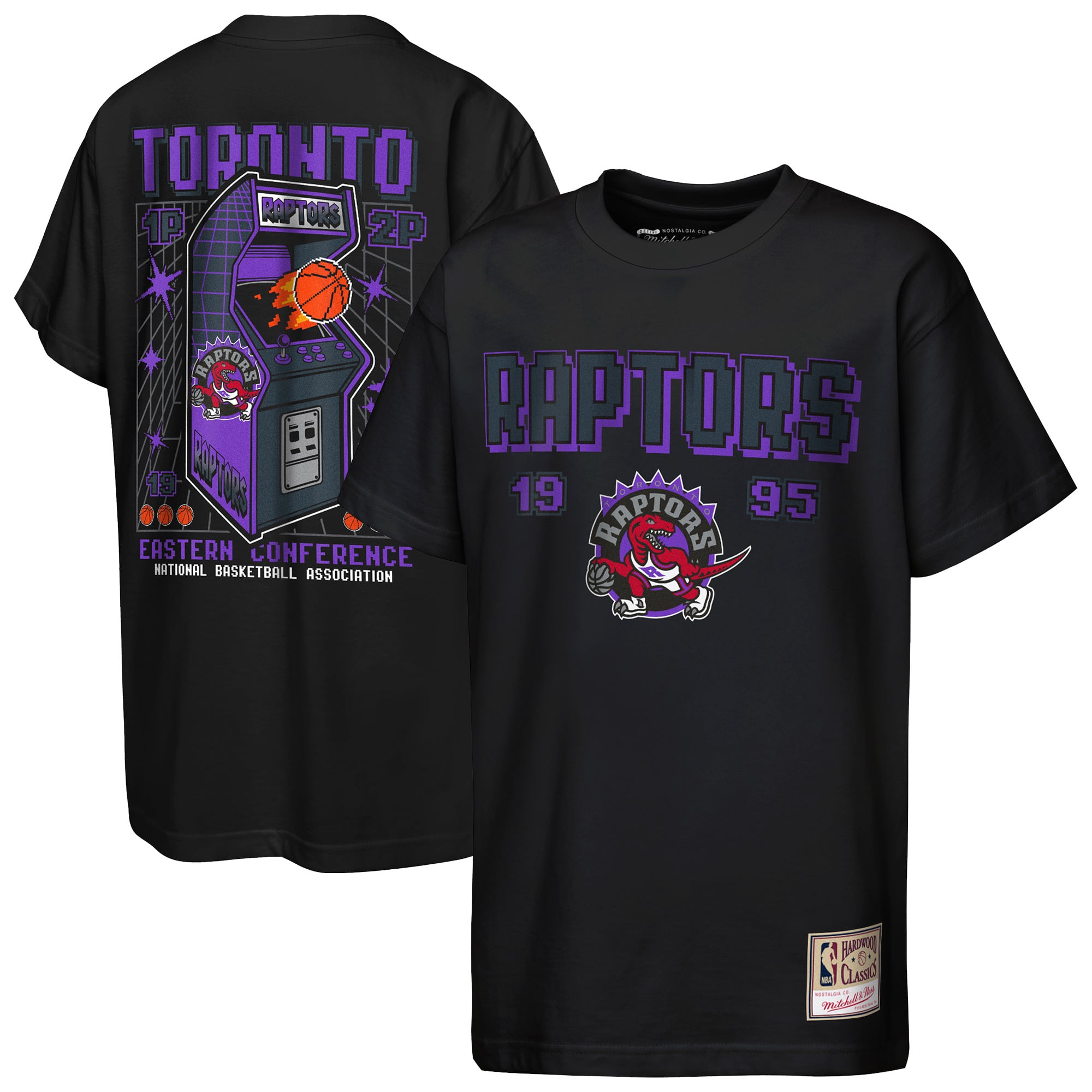 Youth Mitchell & Ness Black Toronto Raptors Retro Arcade T-Shirt
