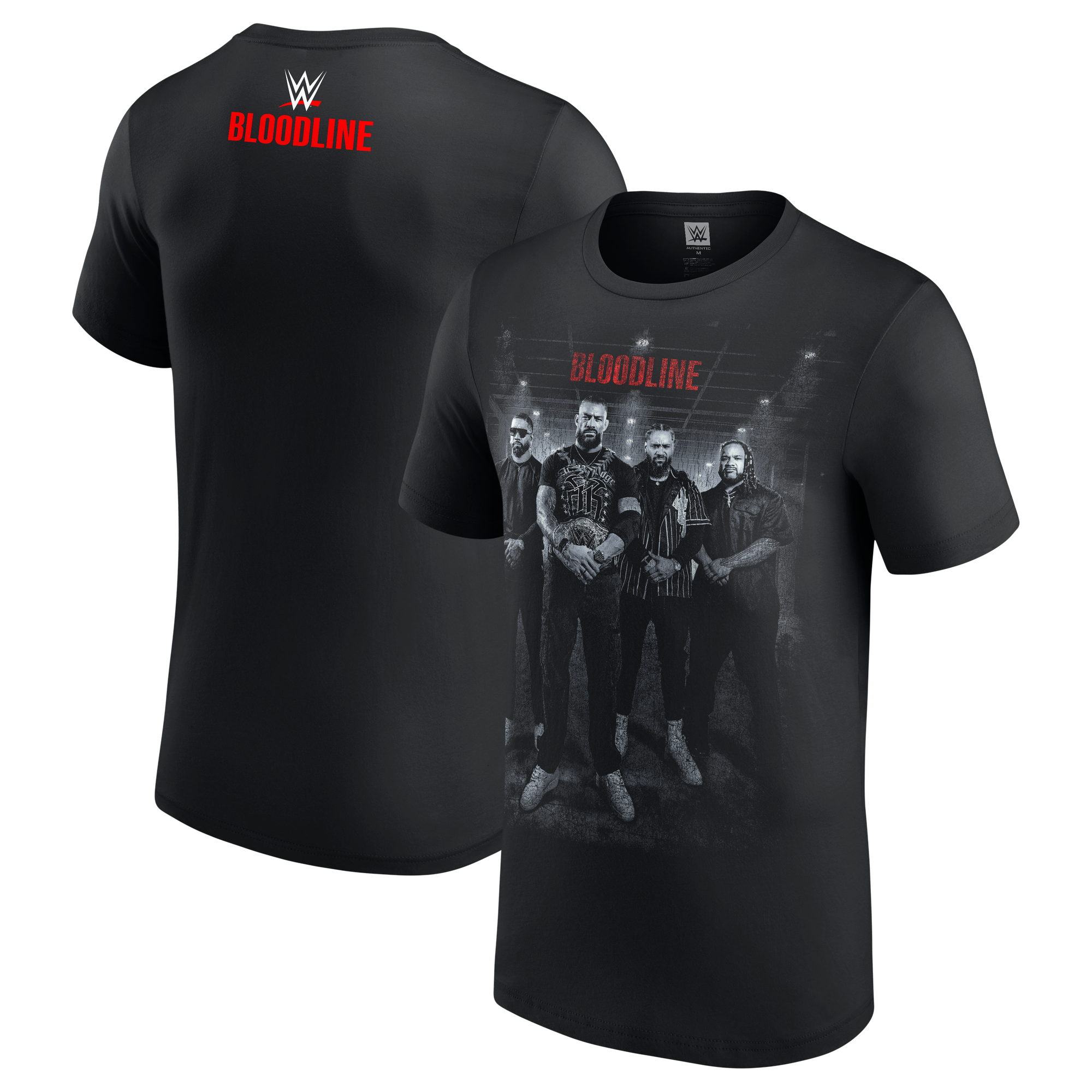 Men's Black The Bloodline Authentic Photo T-Shirt