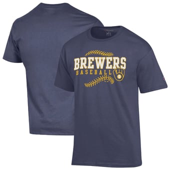 Men's Champion Navy Milwaukee Brewers Baseball T-Shirt