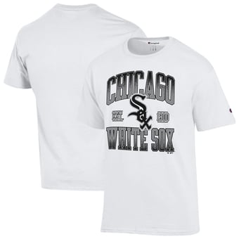 Men's Champion White Chicago White Sox Team Name T-Shirt