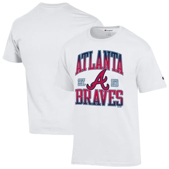 Men's Champion White Atlanta Braves Team Name T-Shirt