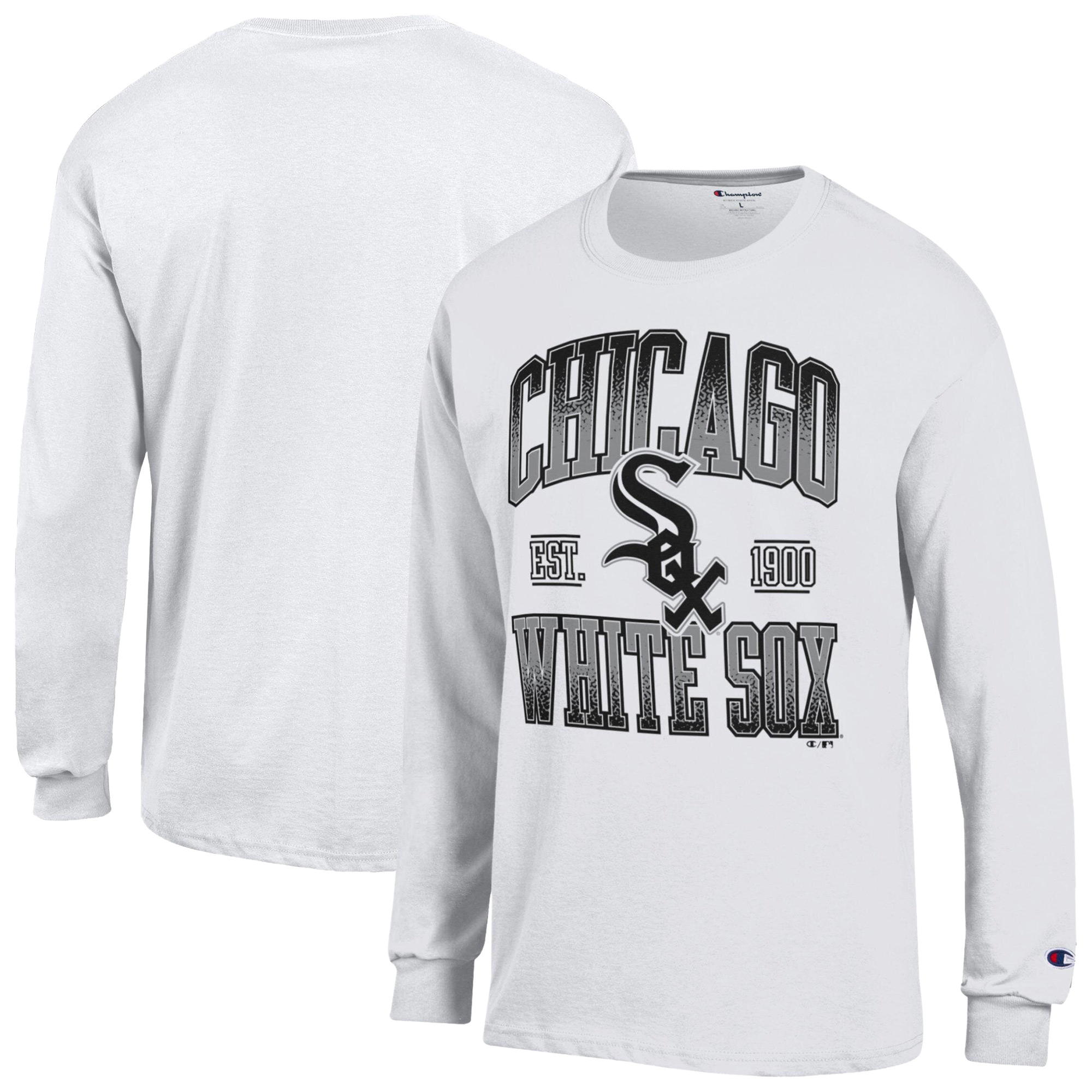 Men's Champion  White Chicago White Sox Jersey Long Sleeve T-Shirt