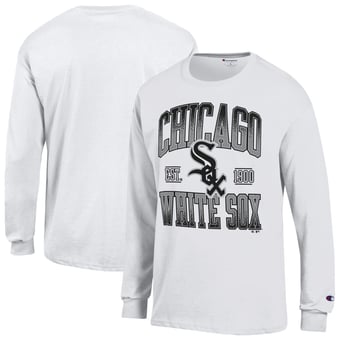 Men's Champion  White Chicago White Sox Jersey Long Sleeve T-Shirt