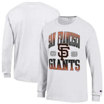 Men's Champion  White San Francisco Giants Jersey Long Sleeve T-Shirt