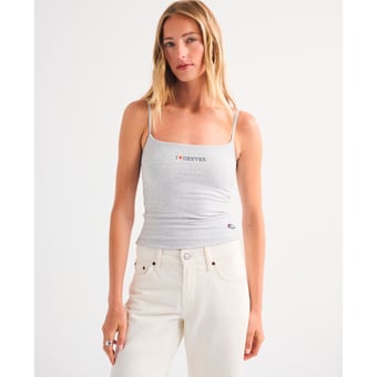 Women's Abercrombie & Fitch Heather Gray Denver Broncos Bra-Free Seamless Fabric 90s Cami Top