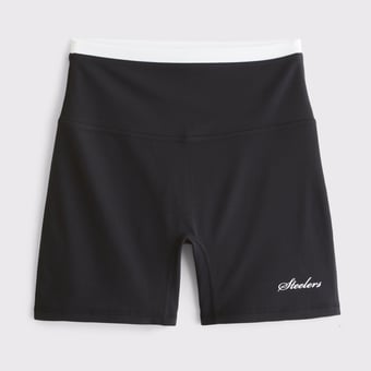 Women's Abercrombie & Fitch Black Pittsburgh Steelers YPB studioFLEX Bike Short