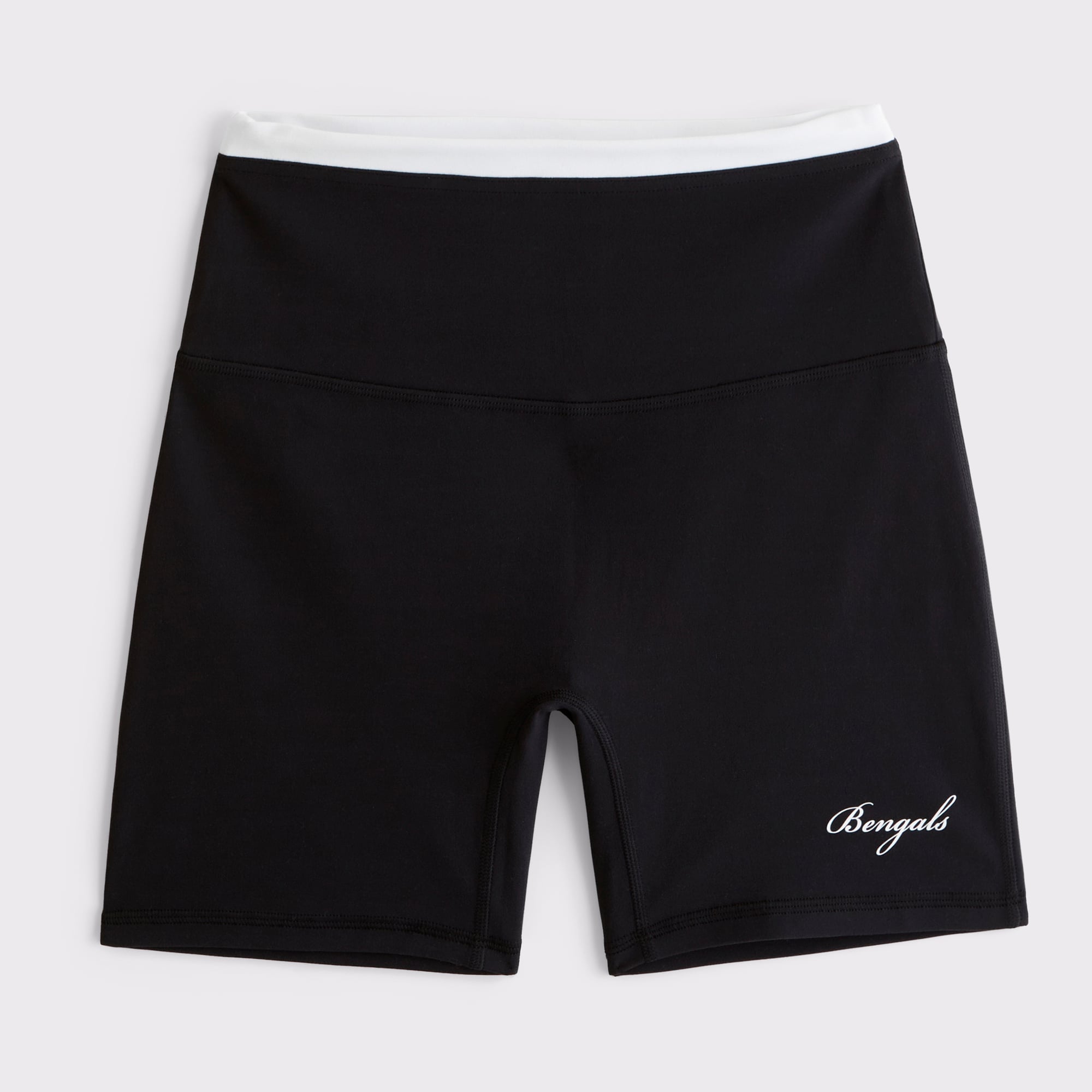 Schwarze Damen-Radlerhose von Abercrombie & Fitch mit Cincinnati Bengals-Logo (YPB studioFLEX)