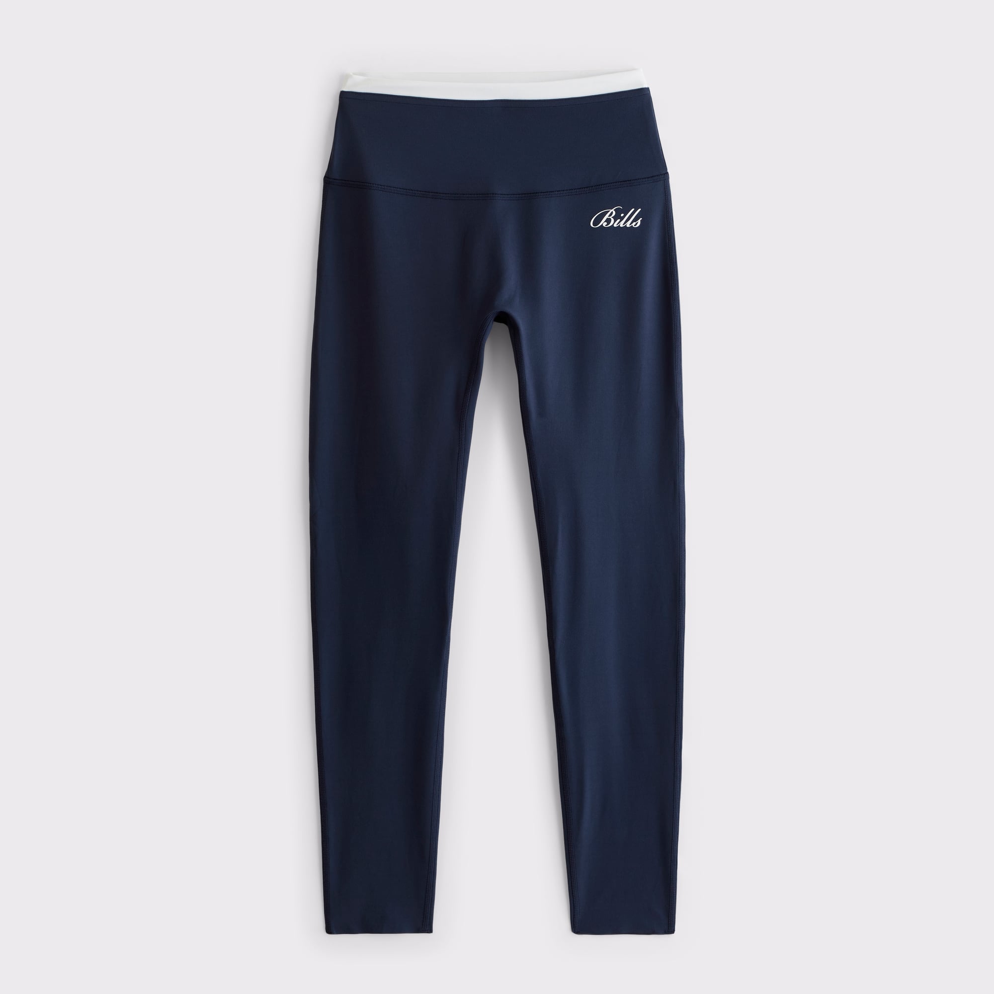 Damen-Leggings von Abercrombie & Fitch in Marineblau mit Buffalo Bills-Logo, Modell YPB studioFLEX, 7/8-Länge