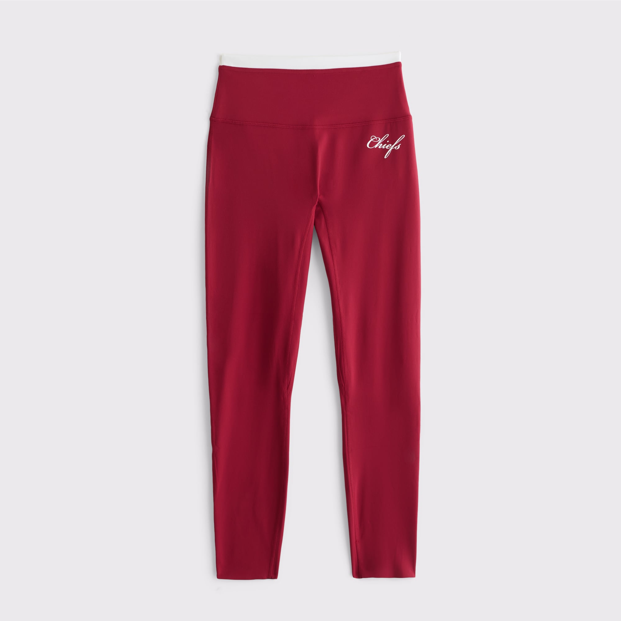 Abercrombie & Fitch Damen-Leggings in Rot mit Kansas City Chiefs-Logo, Modell YPB studioFLEX, 7/8-Länge