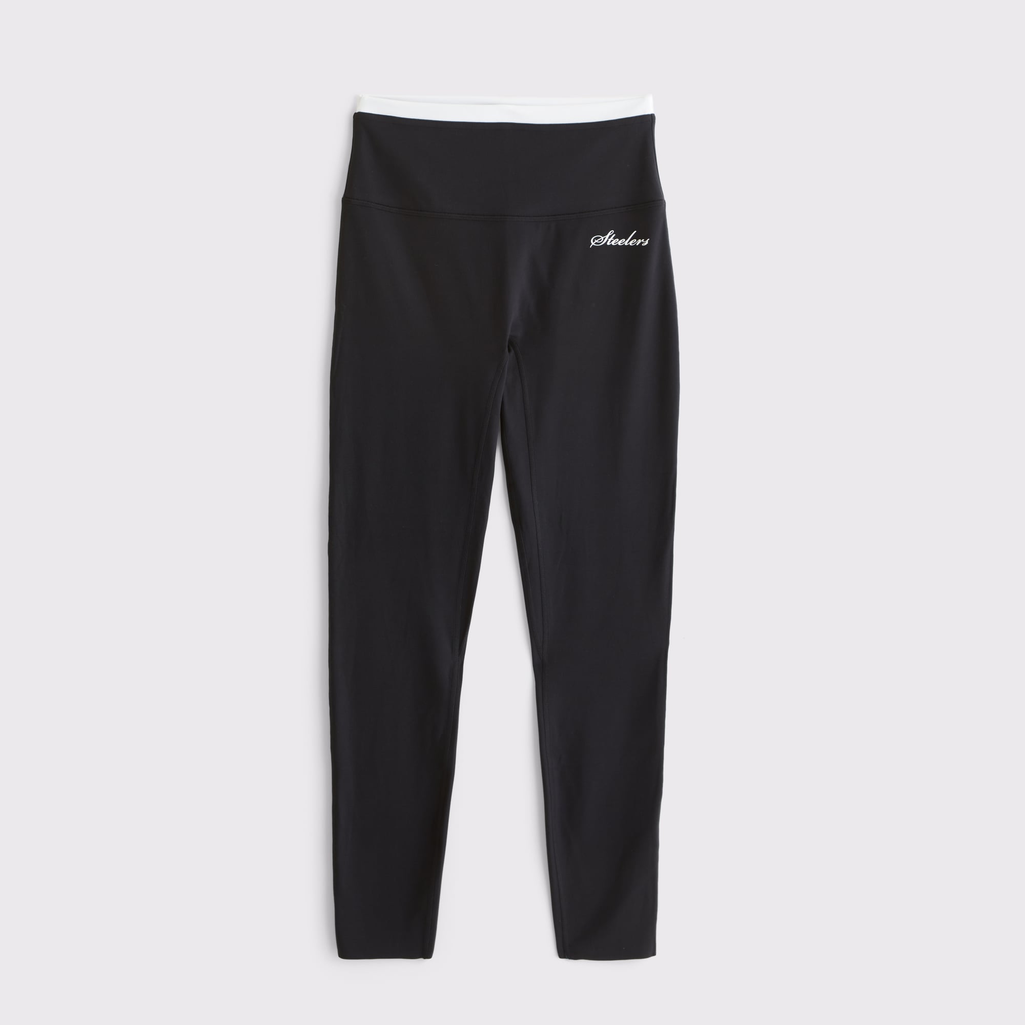 Schwarze 7/8-Leggings von Abercrombie & Fitch mit Pittsburgh Steelers-Logo, Modell YPB studioFLEX