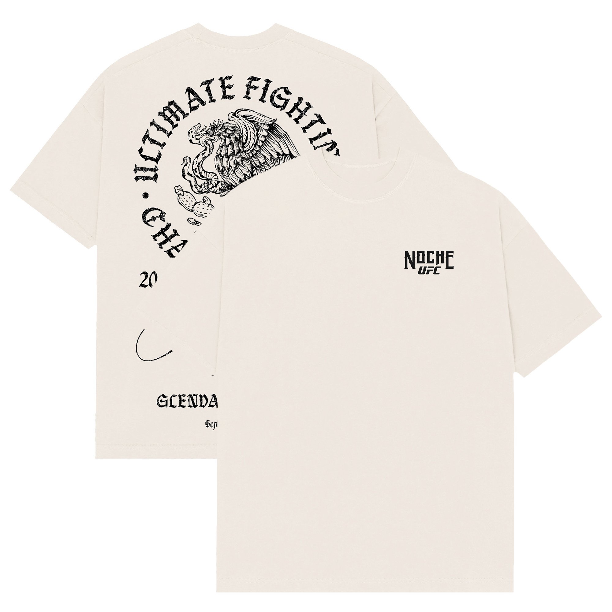 Men's Tan Noche UFC Glendale Relaxed Boxy T-Shirt