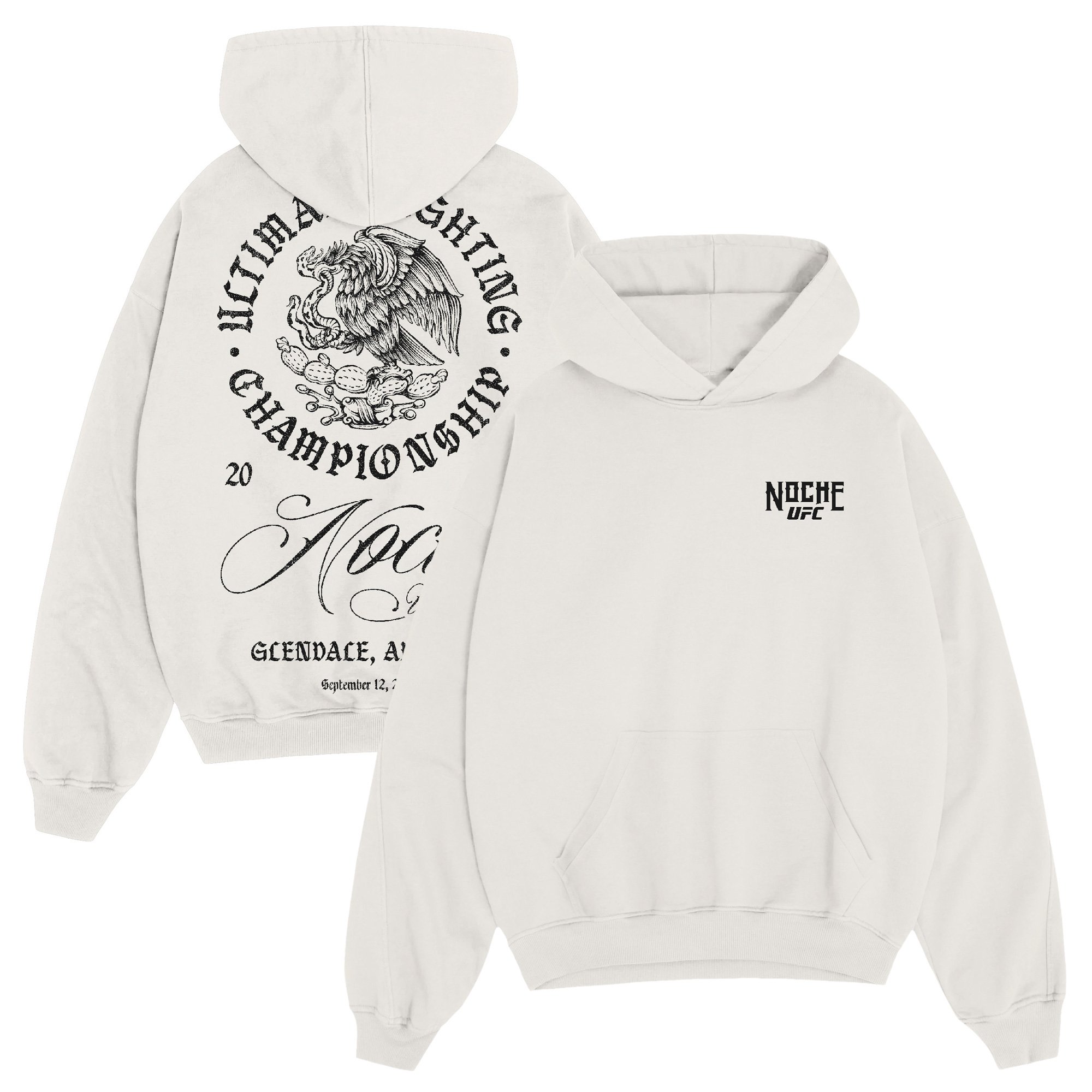Men's Tan Noche UFC Glendale Relaxed Boxy Hoodie