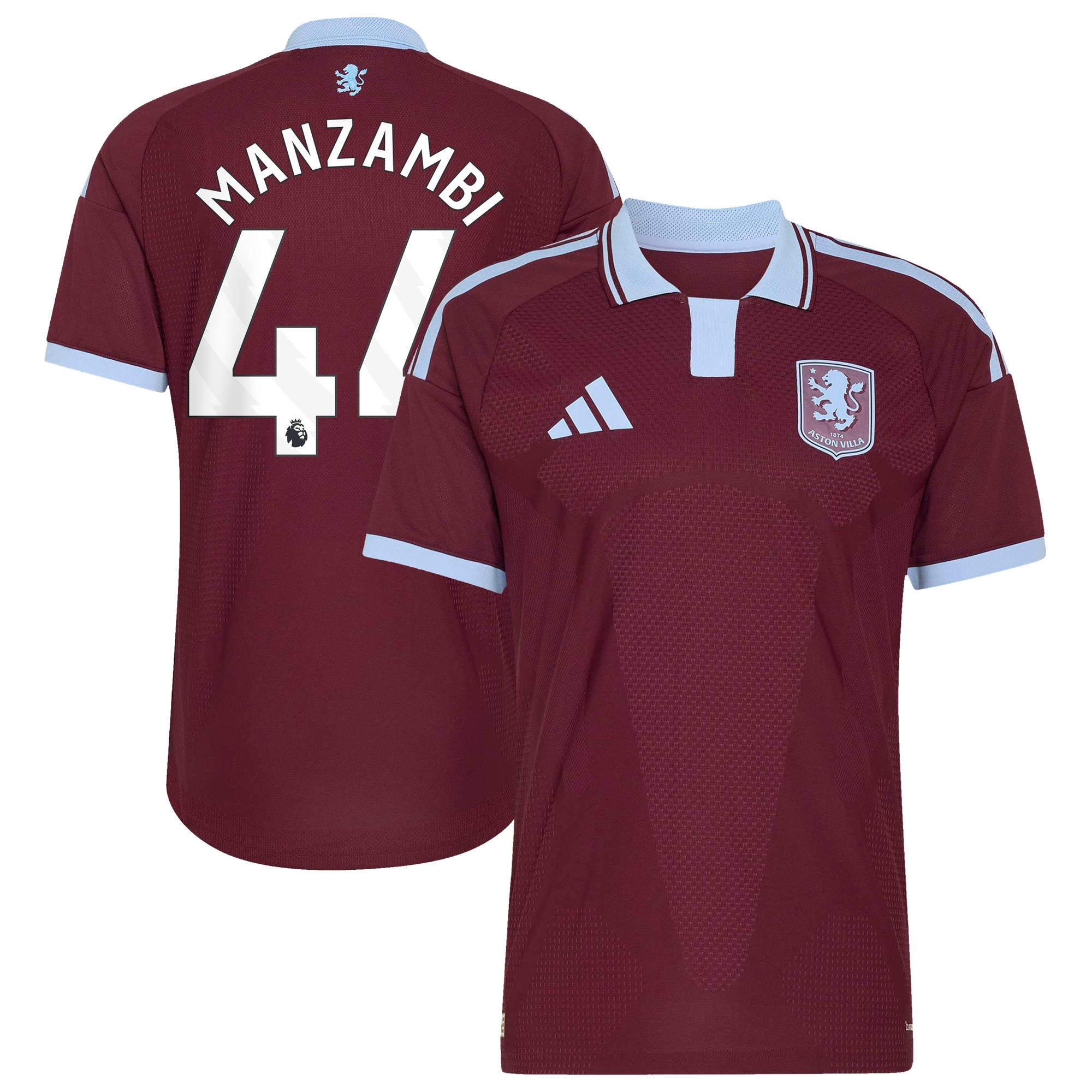 Camiseta adidas Autentica de la 1ª equipación del Aston Villa 2026-27 con dorsal Manzambi 44