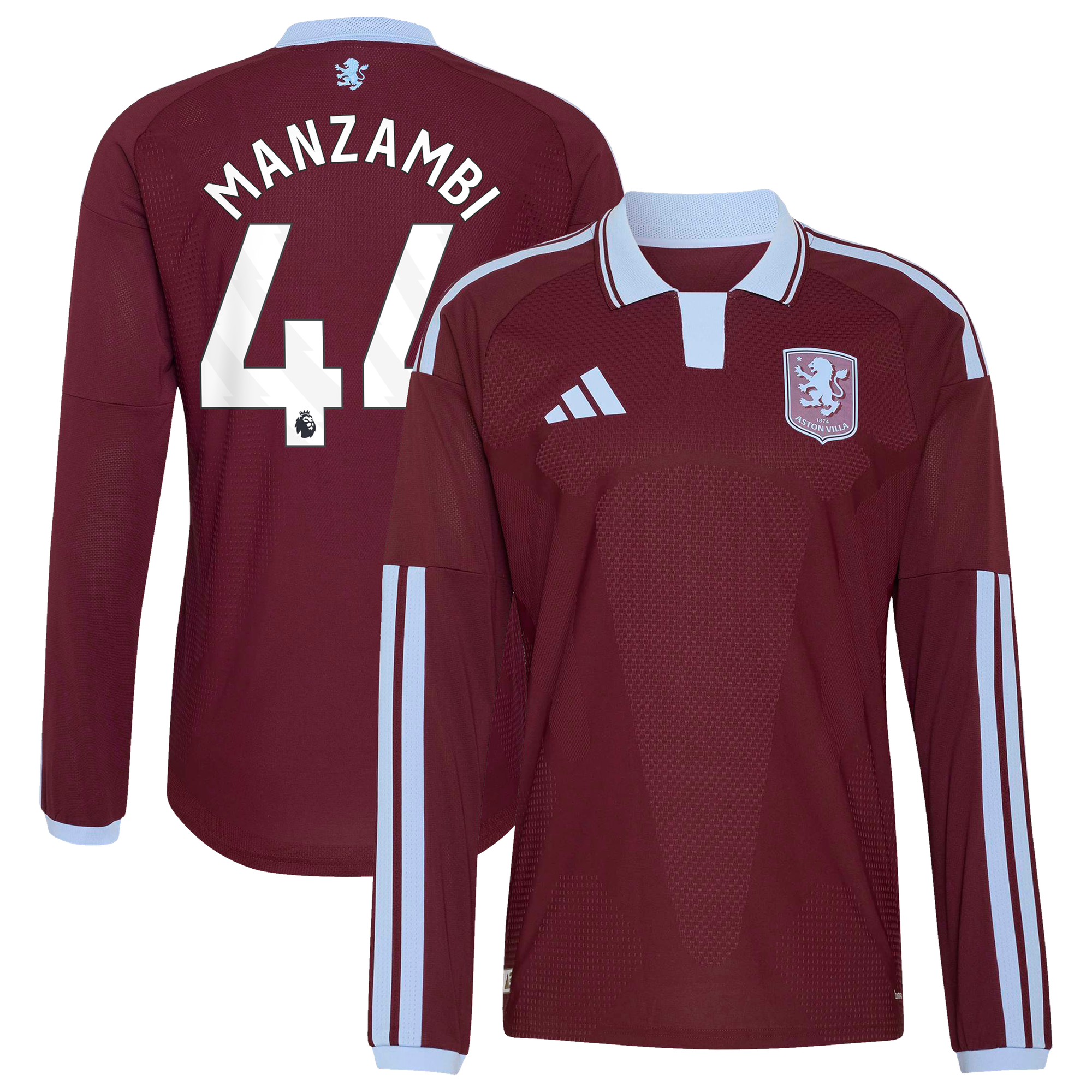 Camiseta adidas Autentica de la 1ª equipación del Aston Villa 2026-27 - Manga larga con dorsal Manzambi 44