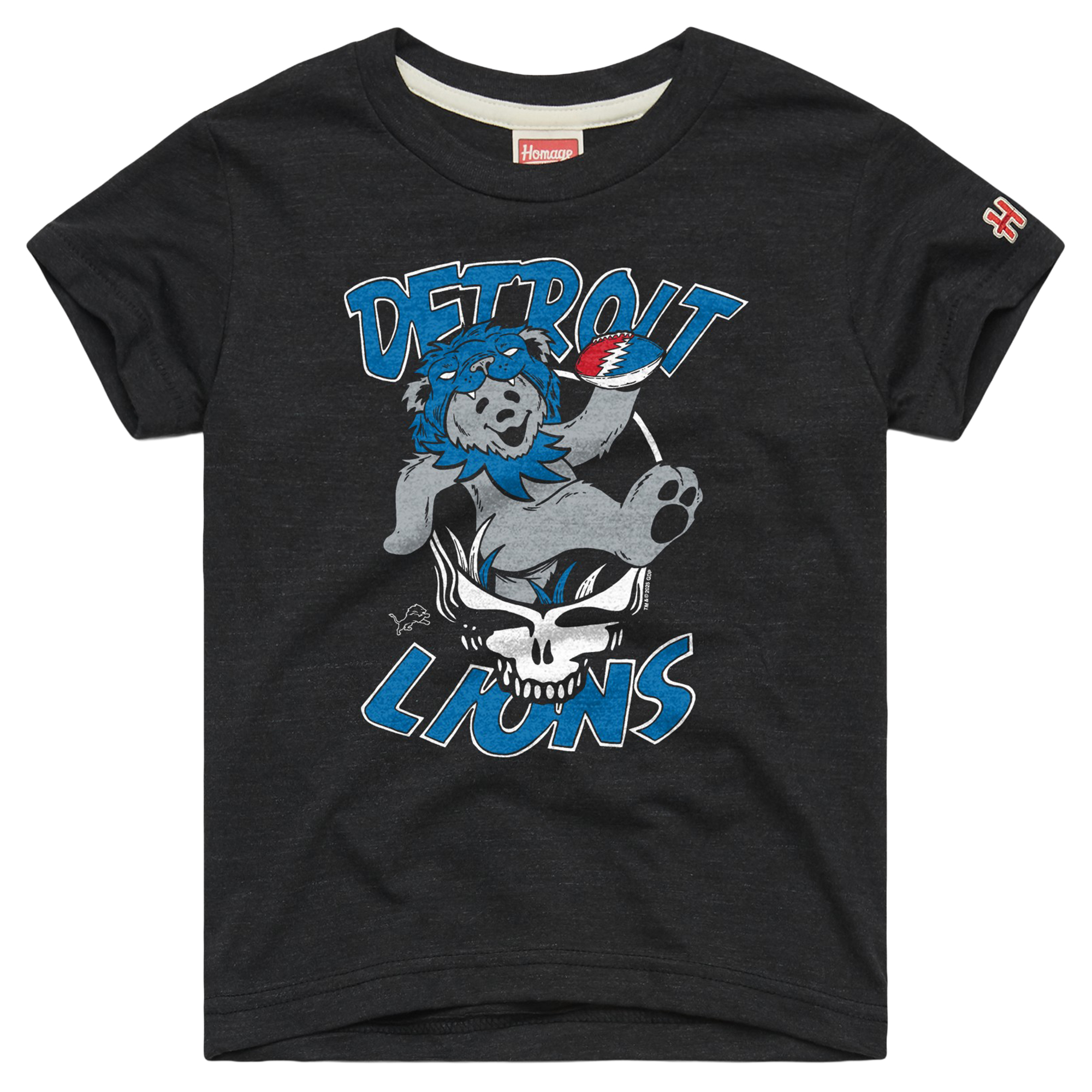 Youth Homage  Charcoal Detroit Lions NFL x Grateful Dead Tri-Blend T-Shirt