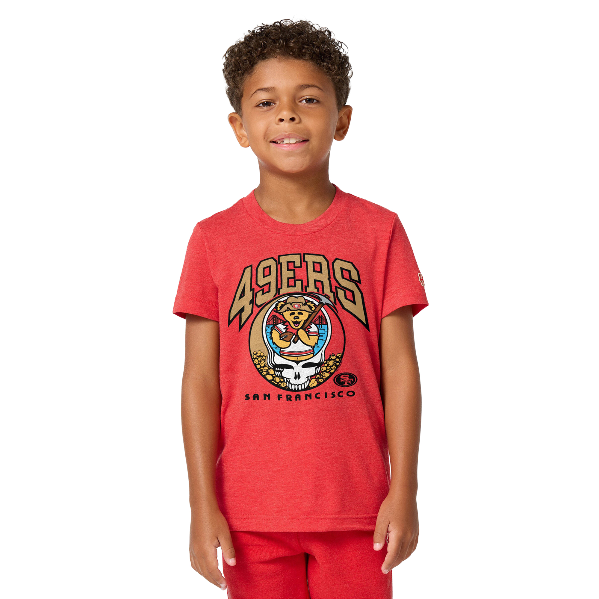 Youth Homage Scarlet San Francisco 49ers NFL x Grateful Dead Tri-Blend T-Shirt