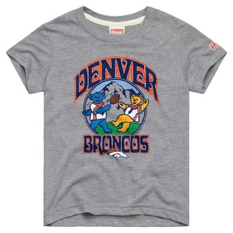 Youth Homage  Gray Denver Broncos NFL x Grateful Dead Tri-Blend T-Shirt