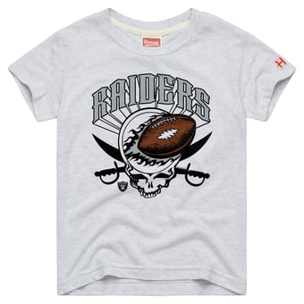 Youth Homage  Ash Las Vegas Raiders NFL x Grateful Dead Tri-Blend T-Shirt