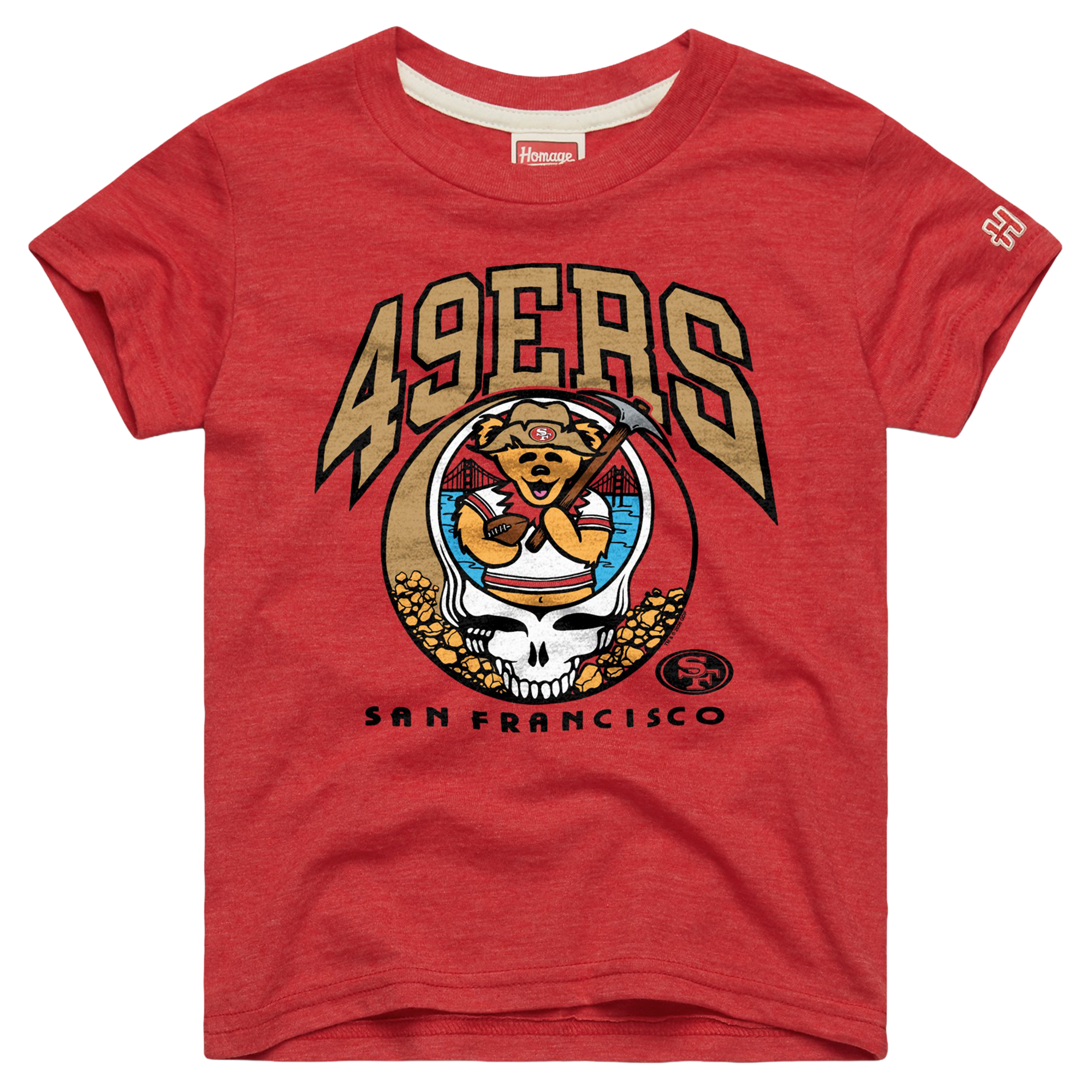 Youth Homage  Scarlet San Francisco 49ers NFL x Grateful Dead Tri-Blend T-Shirt