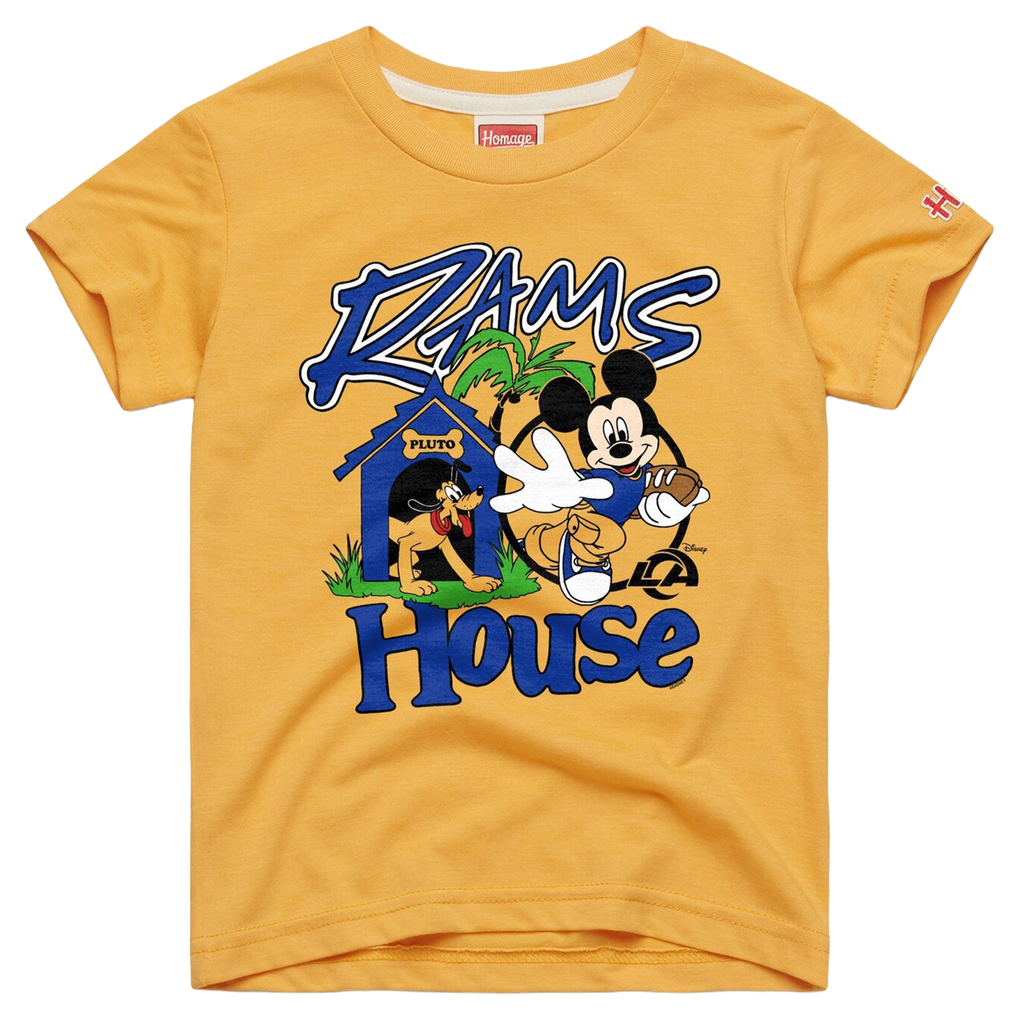 Youth Homage Gold Los Angeles Rams x Mickey Mouse Tri-Blend T-Shirt