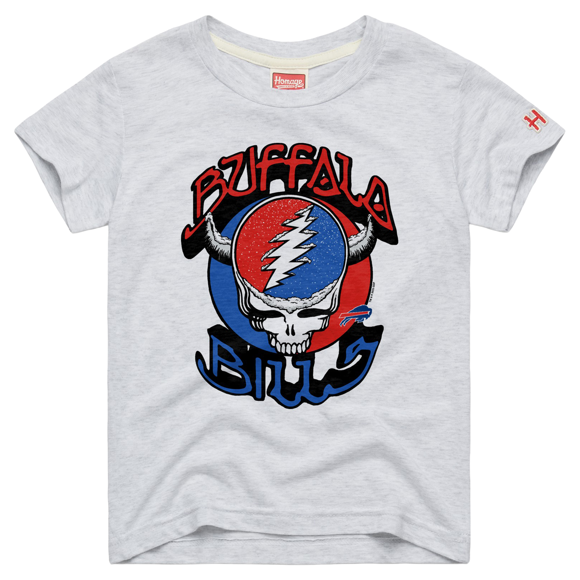 Toddler Homage Ash Buffalo Bills NFL x Grateful Dead Tri-Blend T-Shirt