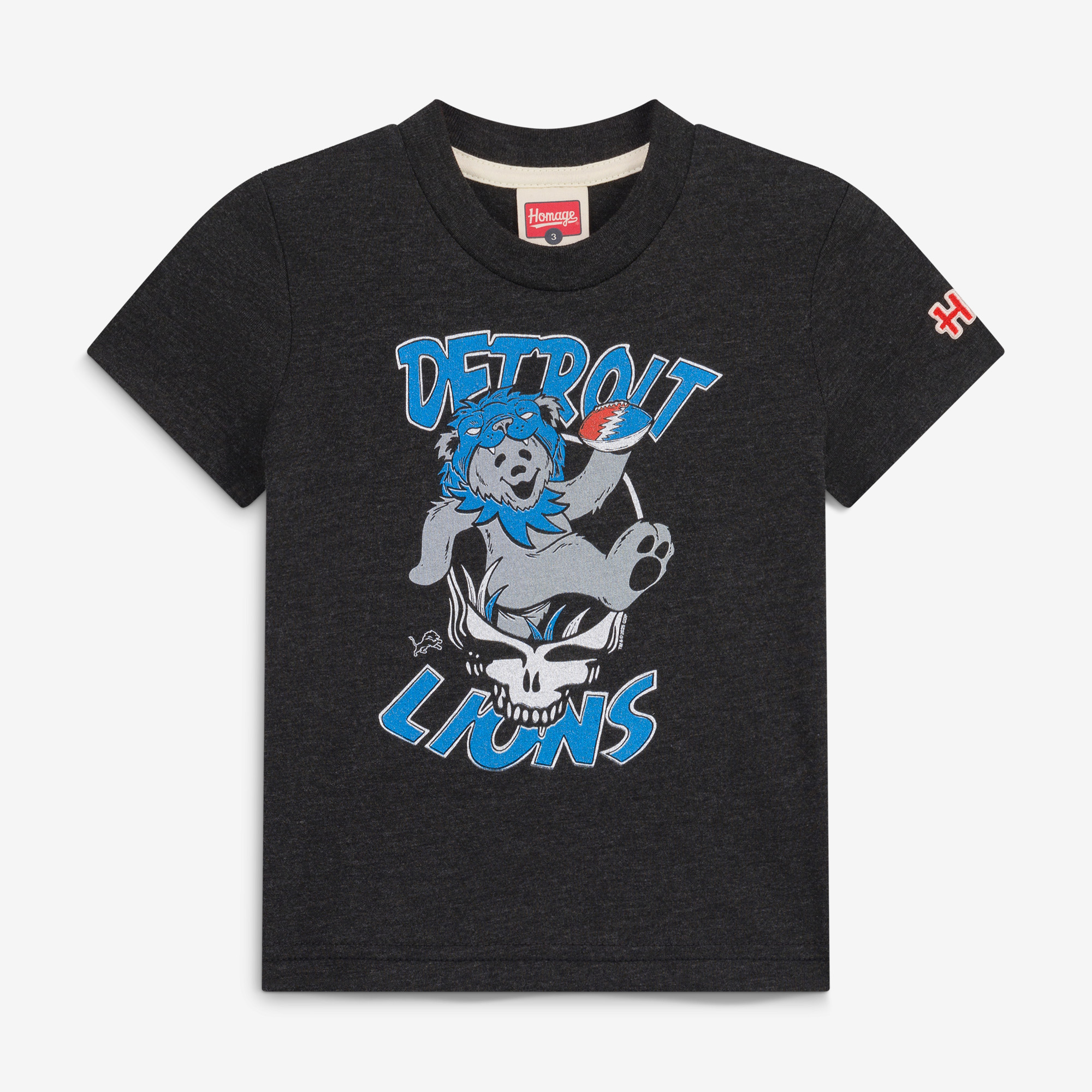Toddler Homage  Charcoal Detroit Lions NFL x Grateful Dead Tri-Blend T-Shirt