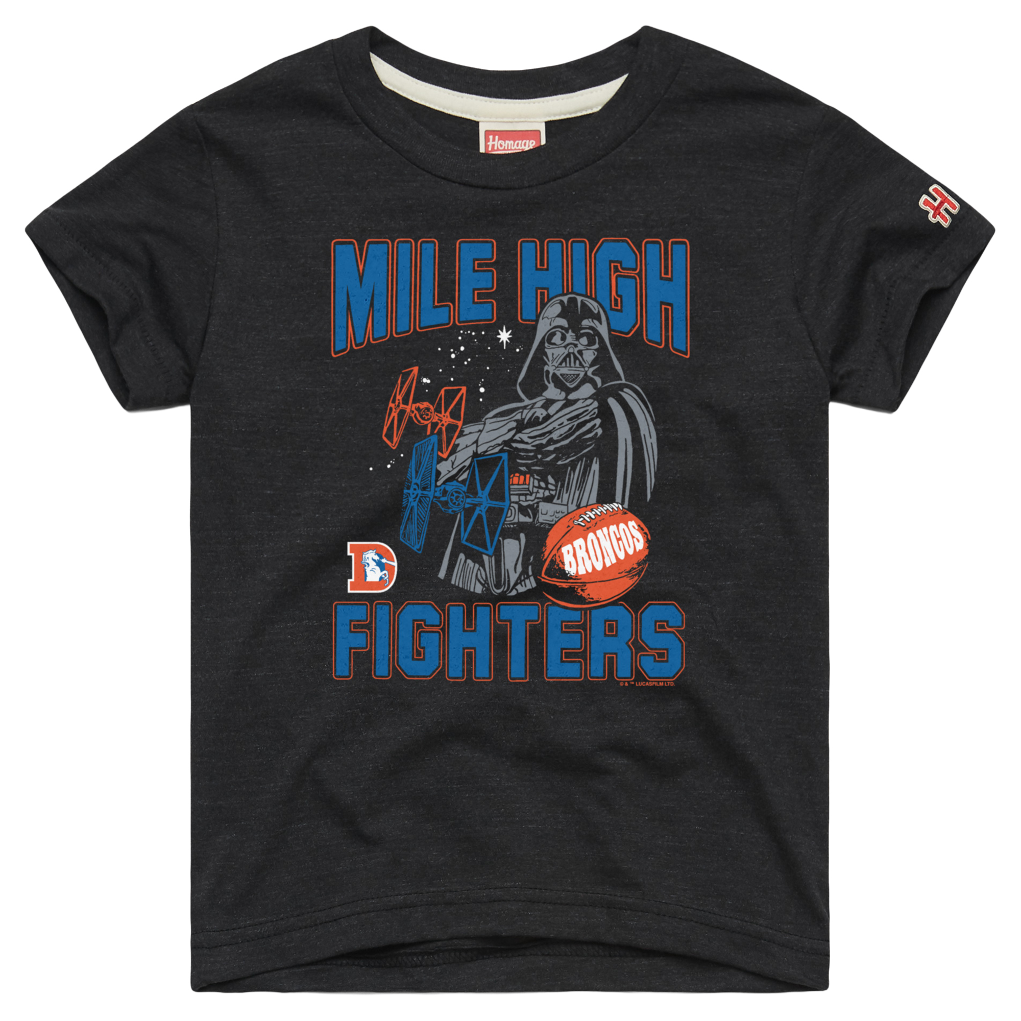 Toddler Homage  Charcoal Denver Broncos NFL x Star Wars Dark Side Tri-Blend T-Shirt