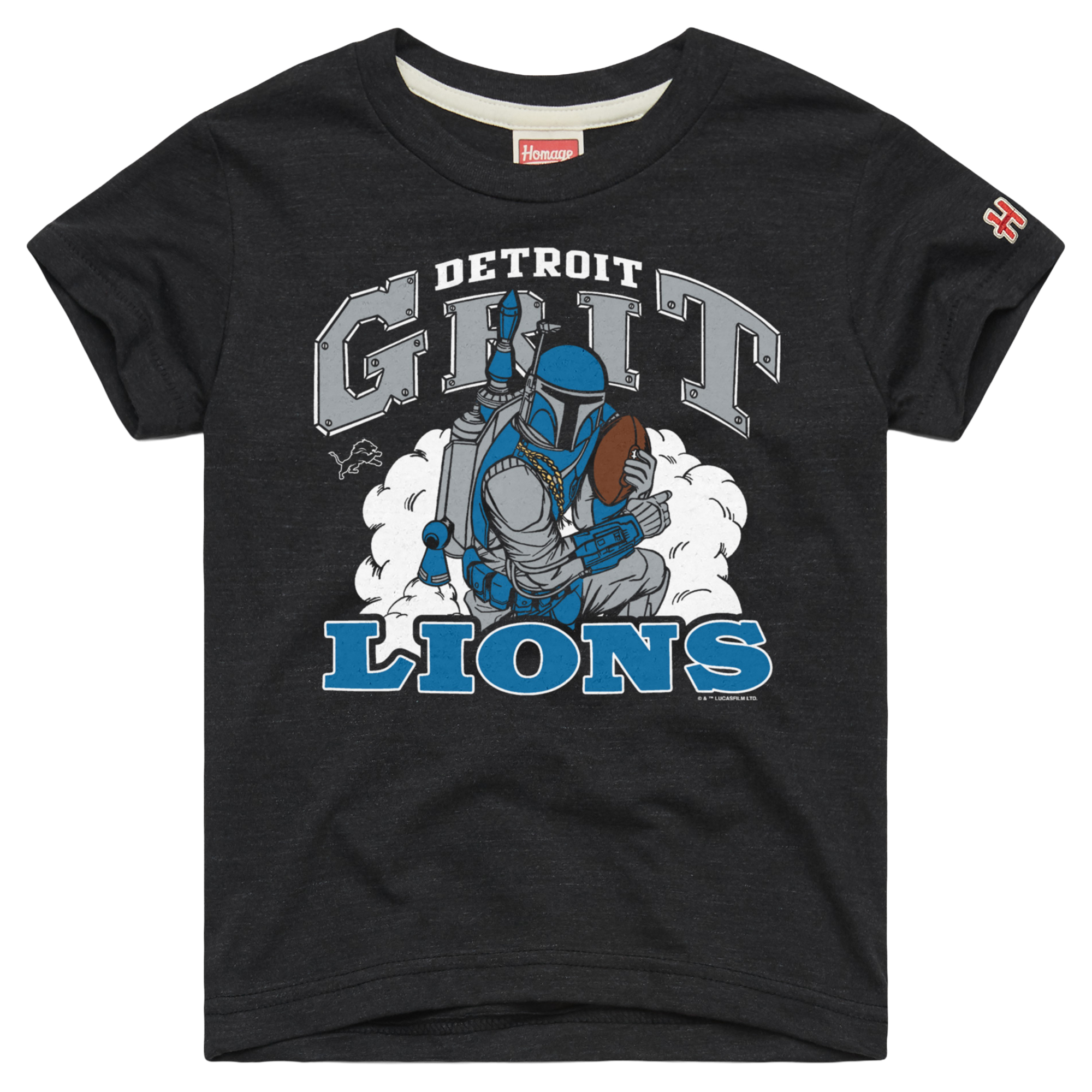 Toddler Homage  Charcoal Detroit Lions NFL x Star Wars Dark Side Tri-Blend T-Shirt